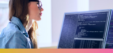 A person working at a computer 